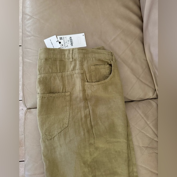 Zara 100% Linen Relaxed Wide Leg Pants - Picture 11 of 15